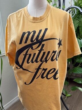 Comfort Colors Yellow Crewneck Tee with Black Logo Tag